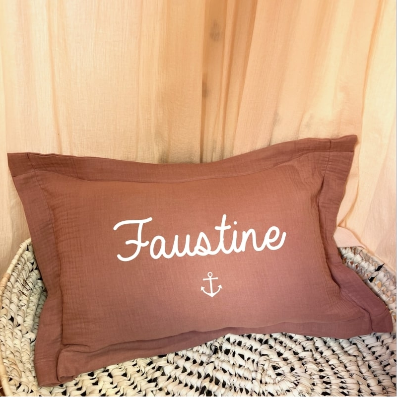 Coussin bébé personnalisé - Double gaze de coton