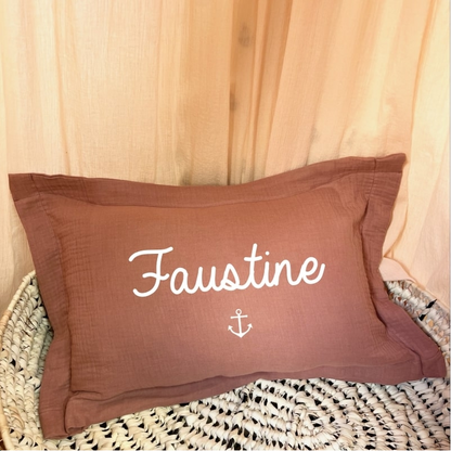 Coussin bébé personnalisé - Double gaze de coton
