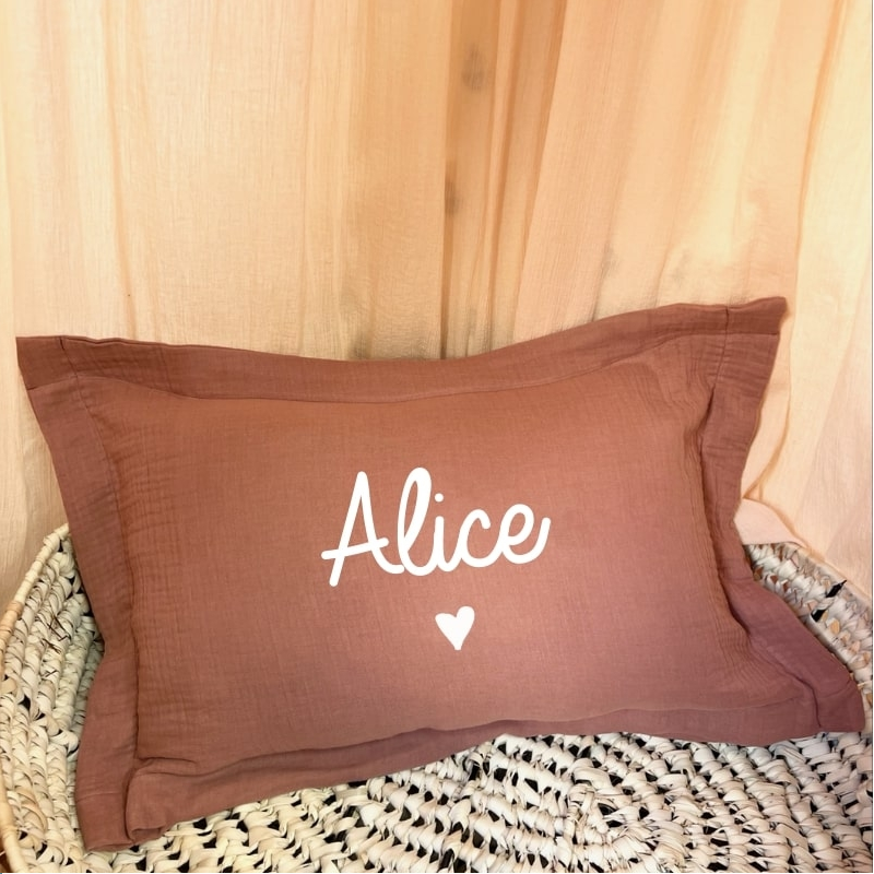 Coussin bébé personnalisé - Double gaze de coton
