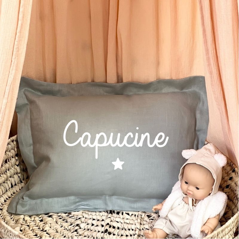 Coussin bébé personnalisé - Lin