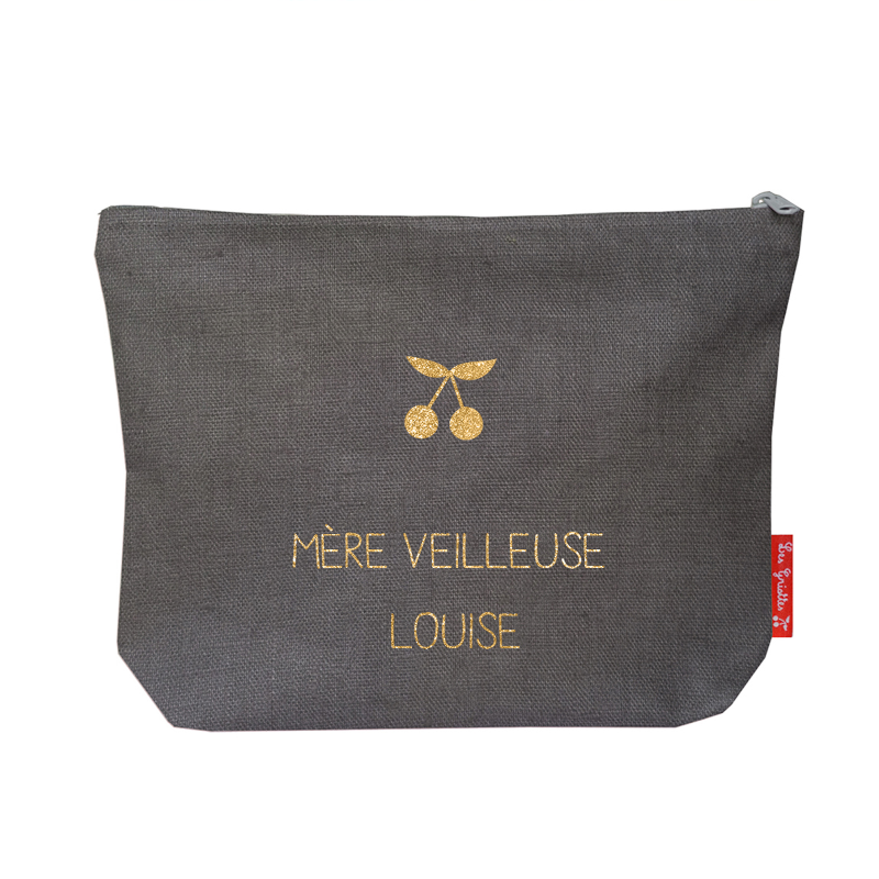 Pochette en lin personnalisée - Cadeau fête des mères