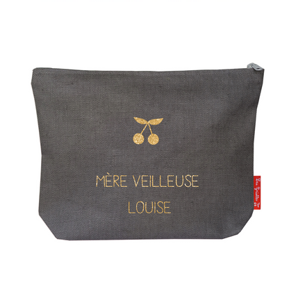 Pochette en lin personnalisée - Cadeau fête des mères