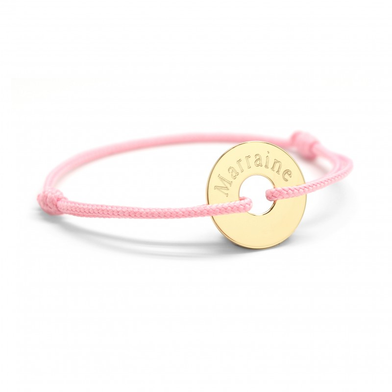 Bracelet personnalisé cordon été - Ma petite chérie - Plaqué Or ou Argent