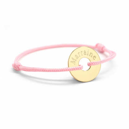 Bracelet personnalisé cordon été - Ma petite chérie - Plaqué Or ou Argent