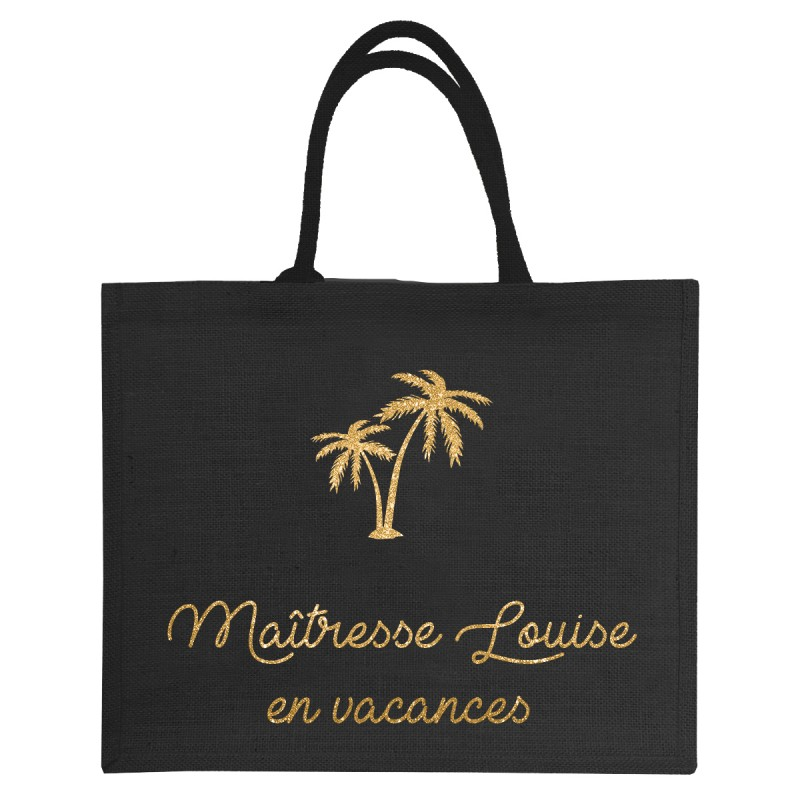 Cabas de plage personnalisé noir