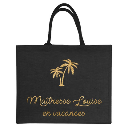 Cabas de plage personnalisé noir