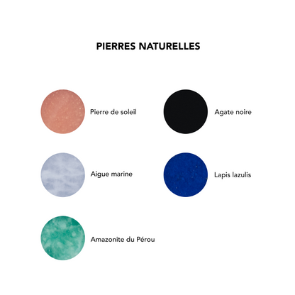 Collier pierre fine personnalisé - Chaîne perlée - Plaqué Or