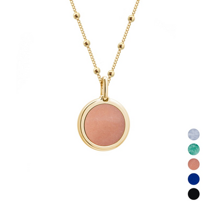 Collier pierre fine personnalisé - Chaîne perlée - Plaqué Or