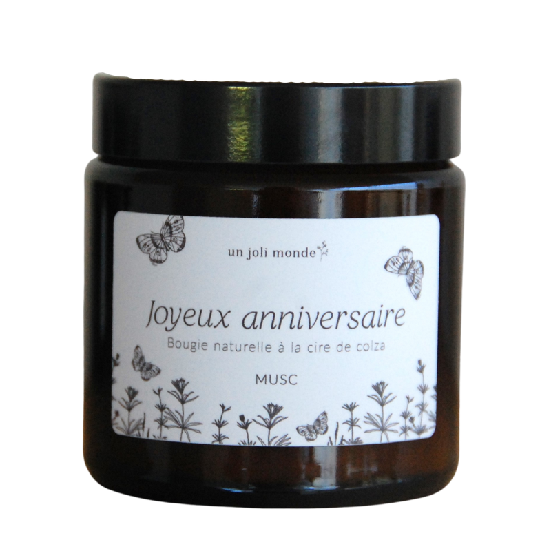 Bougie parfumée personnalisée - Modèle Anniversaire