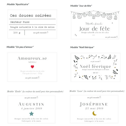 Bougie parfumée personnalisée - Modèle Anniversaire