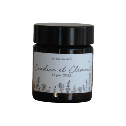 Bougie parfumée personnalisée - Modèle mariage