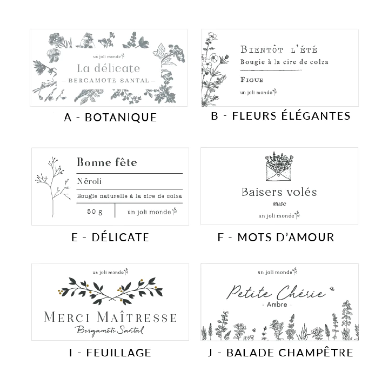 Bougie parfumée personnalisée - Modèle mariage