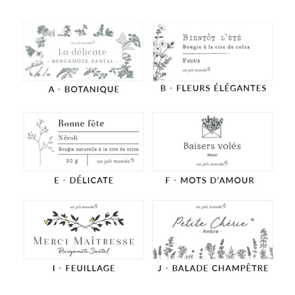 Bougie parfumée personnalisée - Modèle mariage