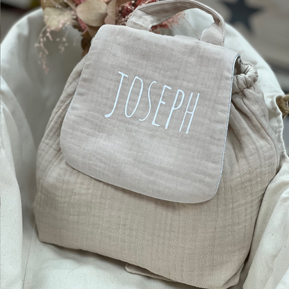 Sac à dos bébé personnalisé - Modèle Gaze de coton