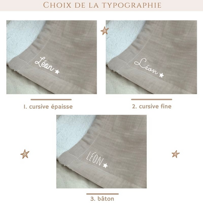 Couverture personnalisée - Double gaze et fourrure