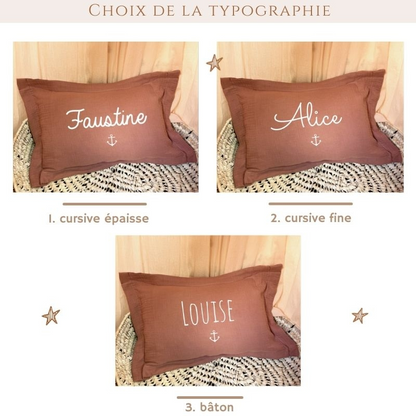 Coussin bébé personnalisé - Lin
