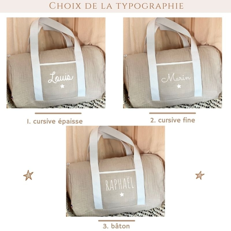 Sac de week-end personnalisé - Double gaze de coton
