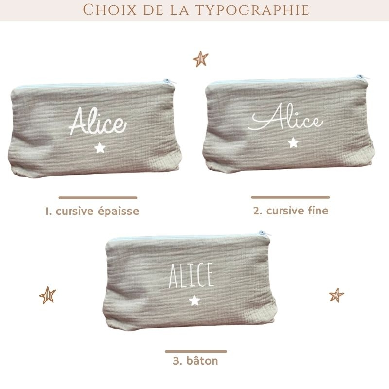 Trousse en lin personnalisée - Cadeau maîtresse