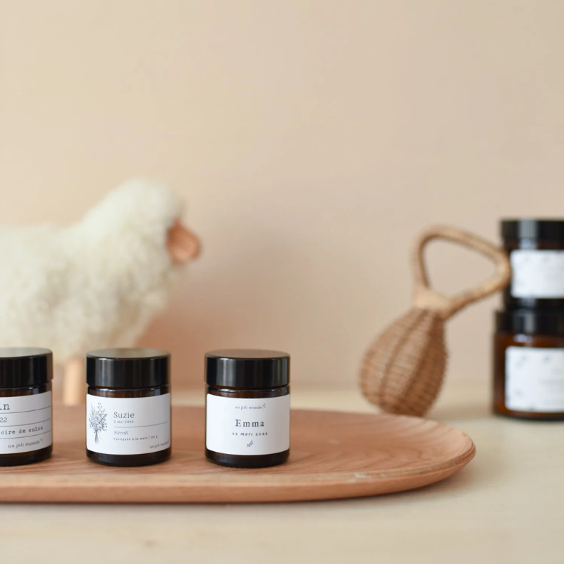 Bougie parfumée personnalisée mini - Cadeau invité