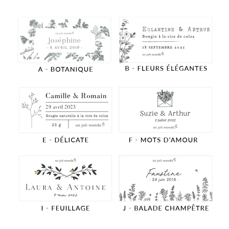 Bougie parfumée personnalisée mini - Cadeau invité