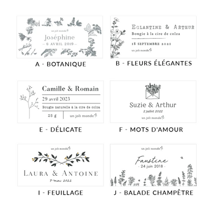 Bougie parfumée personnalisée mini - Cadeau invité