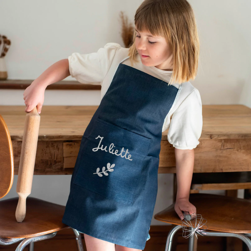 Tablier de cuisine enfant personnalisé - Lin enduit