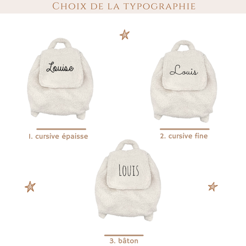 Sac à dos bébé personnalisé - Modèle Moumoute