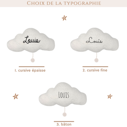 Veilleuse nuage moumoute personnalisée avec option musique