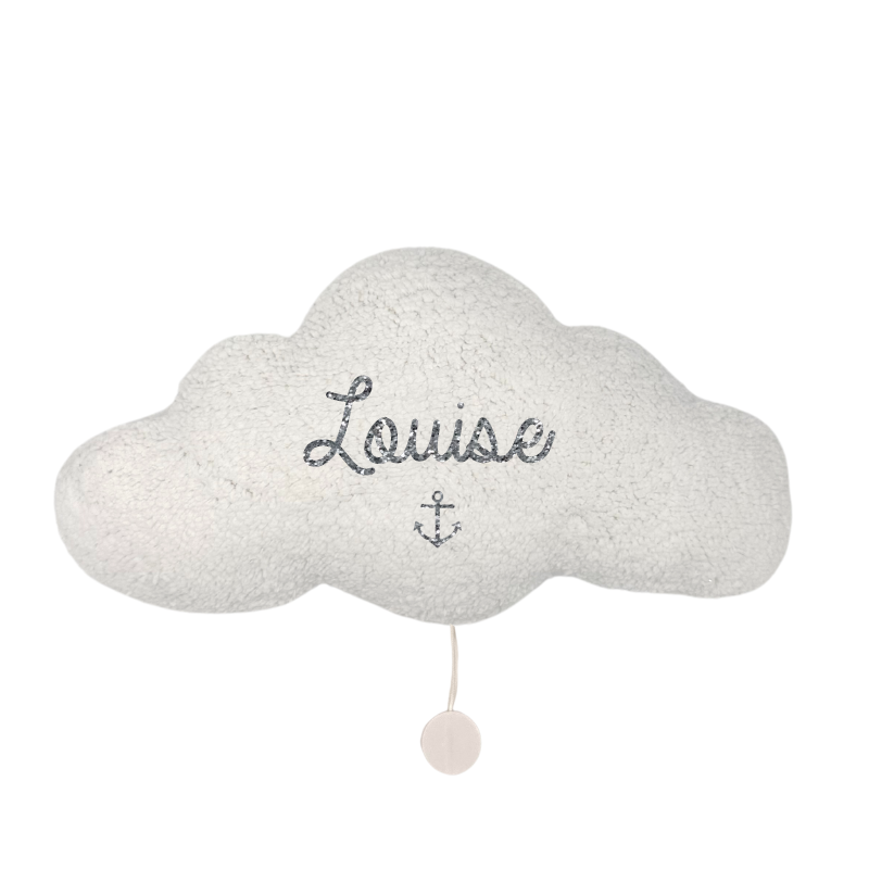 Veilleuse nuage moumoute personnalisée avec option musique