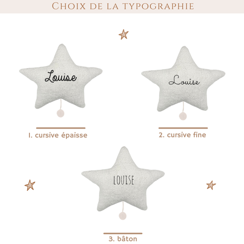 Veilleuse étoile moumoute personnalisée avec option musique