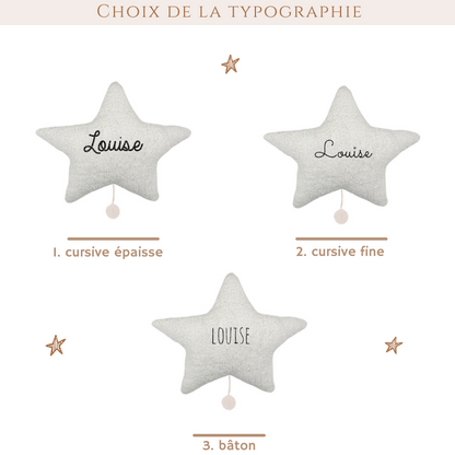 Veilleuse étoile moumoute personnalisée avec option musique