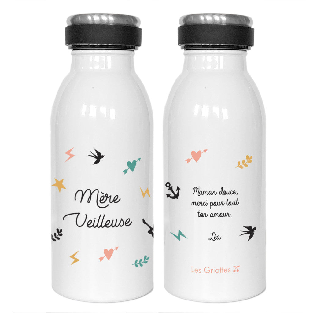 Gourde isotherme Motifs Tatoo - Cadeau fête des mères