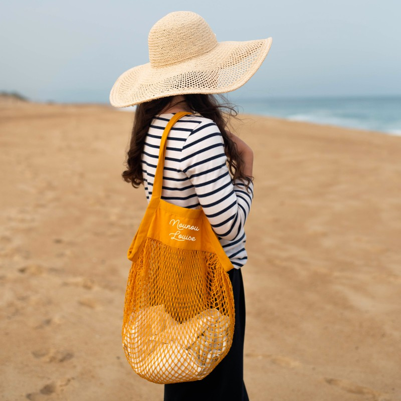 Sac-filet-personnalise-cadeau-maitresse-jaune